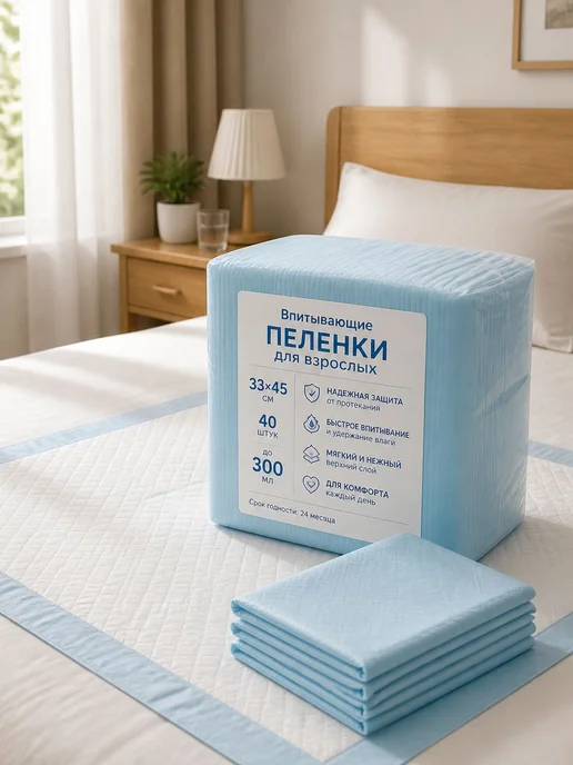 Одноразовые пеленки для животных 33×45 см, 40 шт, 33x45 см, 40 шт, фото 2