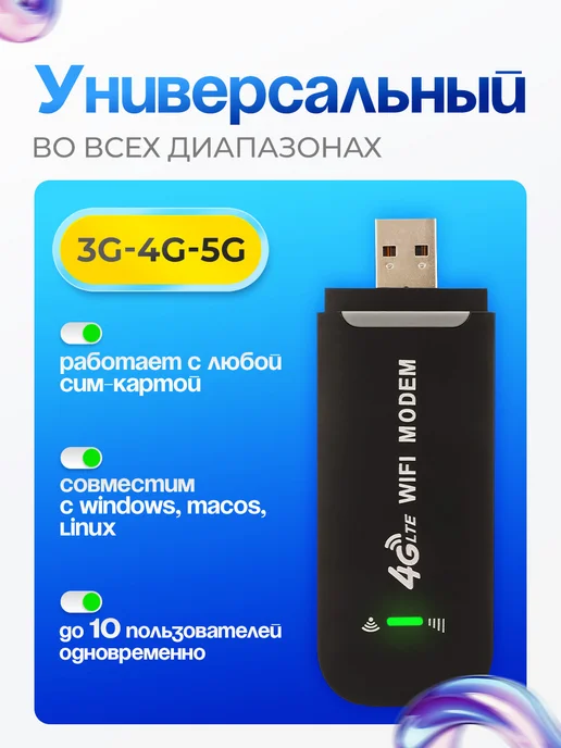 USB Модем 4G WiFi роутер для ноутбука, 4 г, фото 2