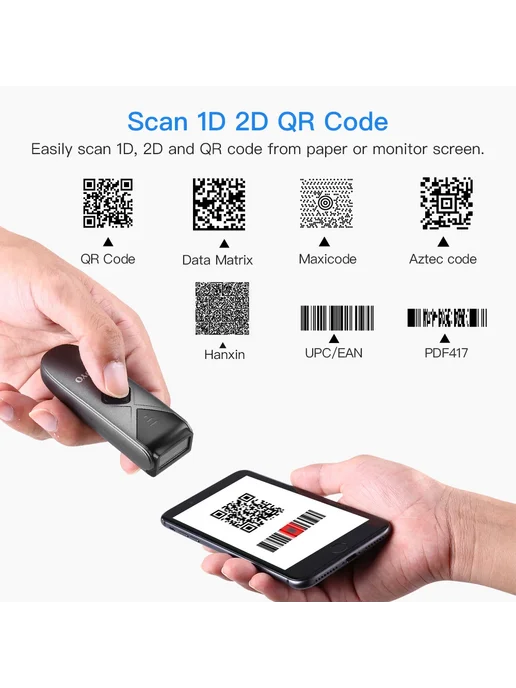 Eyoyo Сканер штрих-кода 2D USB проводной Bluetooth 2,4G, 2,4 г, в упаковке 113 г, фото 3