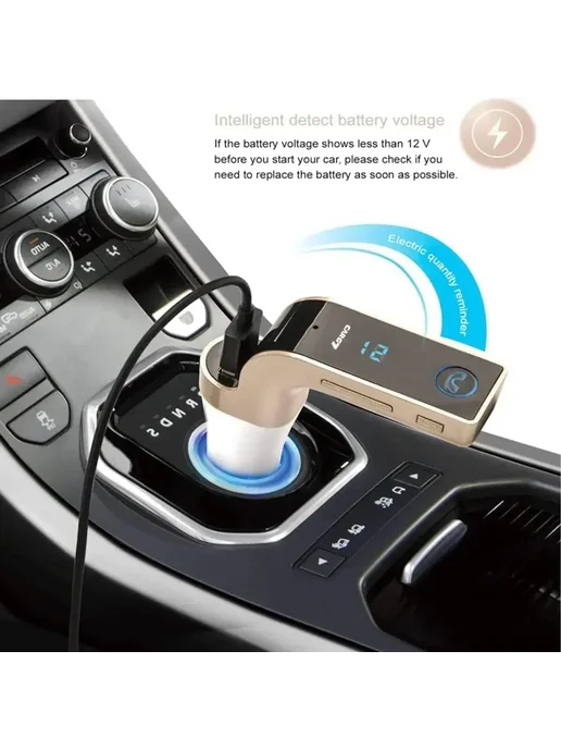 Нет бренда Автомобильный Bluetooth FM-трансмиттер С USB-плеером MP3 bla, черный, фото 4