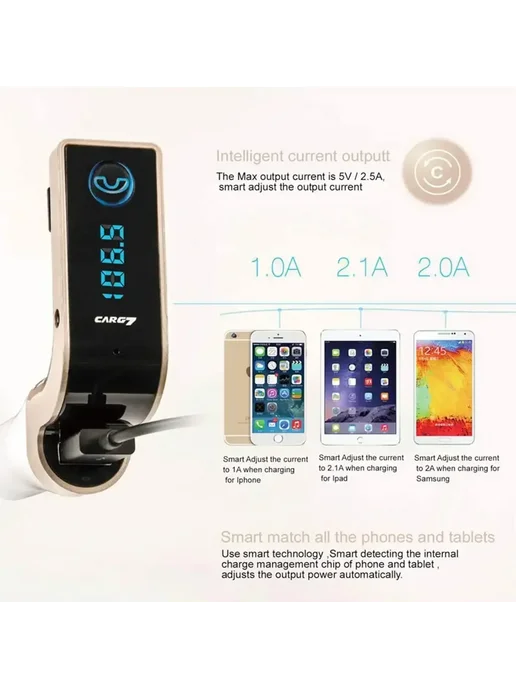 Нет бренда Автомобильный Bluetooth FM-трансмиттер С USB-плеером MP3 bla, черный, фото 5