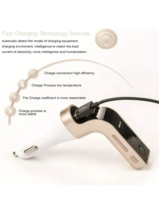 Нет бренда Автомобильный Bluetooth FM-трансмиттер С USB-плеером MP3 bla, черный, фото 7