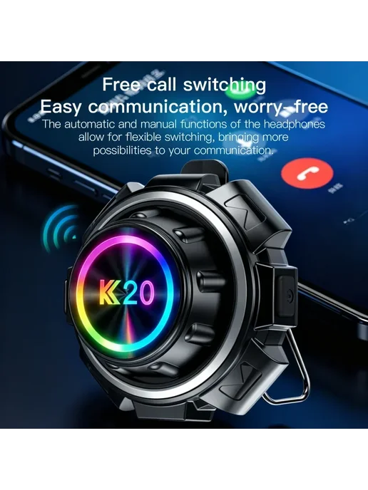 kebidumei Мотогарнитура K20 Hard Mic, Bluetooth, 1PCS, 1 шт, фото 6
