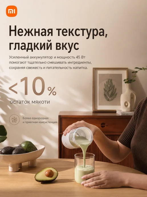 Блендер портативный для смузи Mijia Juicer, белый, фото 4