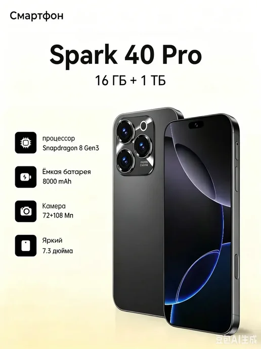 Смартфон TECNO Spark 40 Pro 16/16 ГБ, фиолетовый