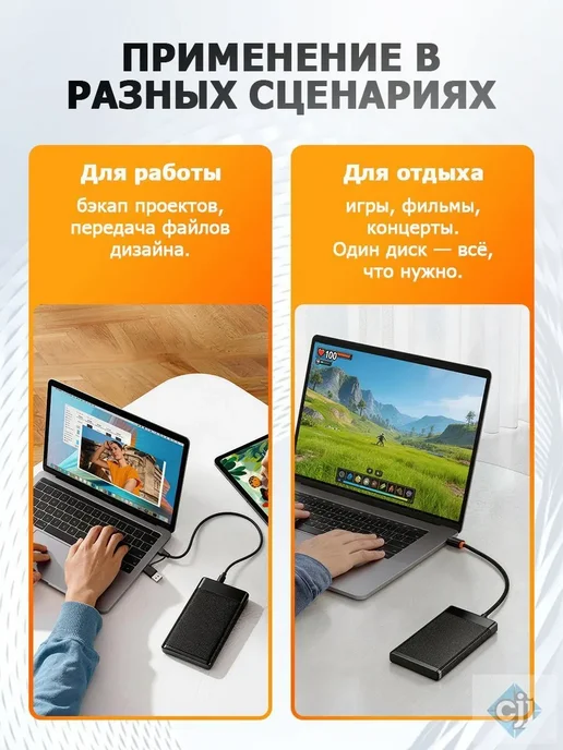 Жесткий диск внешний 1ТБ USB 3.0 Type-C, 1 ТБ, фото 8