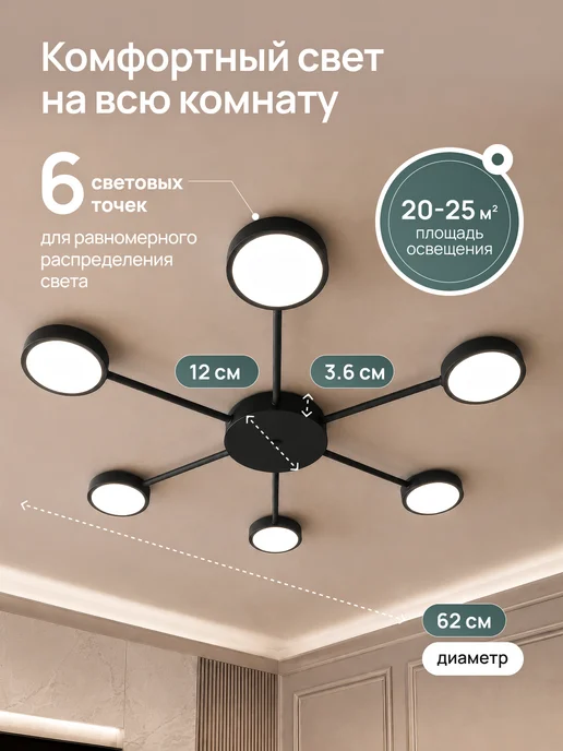 LedRix Люстра потолочная со сменными светодиодными лампочками GX53, розовый, фото 4