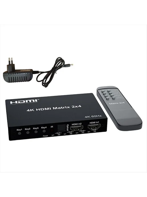 4K60Hz HDMI-совместимый матричный коммутатор 2x4, разветвите…, 2x4, фото 2
