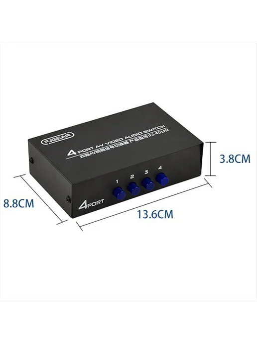 FJGEAR AV-коммутатор 4 входа 1 выход, AV RCA-интерфейс, мног…, вариант, фото 4