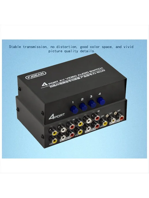 FJGEAR AV-коммутатор 4 входа 1 выход, AV RCA-интерфейс, мног…, вариант, фото 7