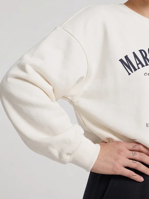 Insolito Свитшот оверсайз с принтом с начесом, желтый, фото 5