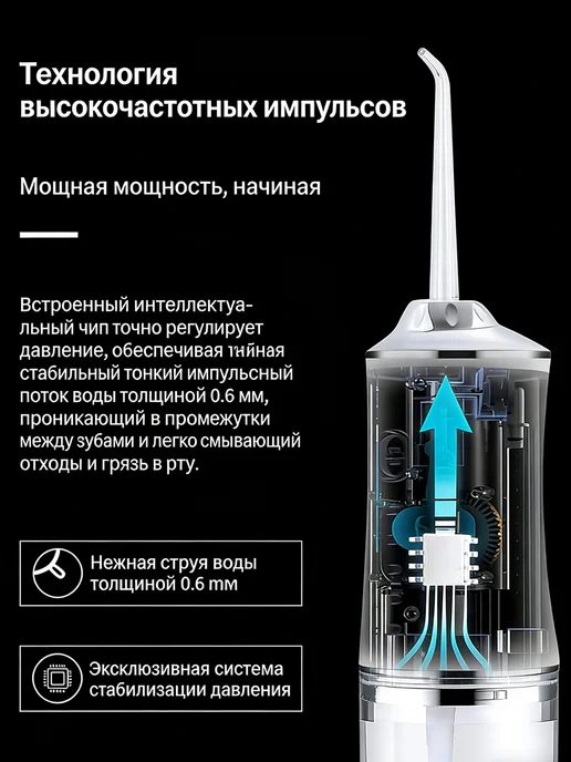 Ирригатор для зубов, белый, фото 11