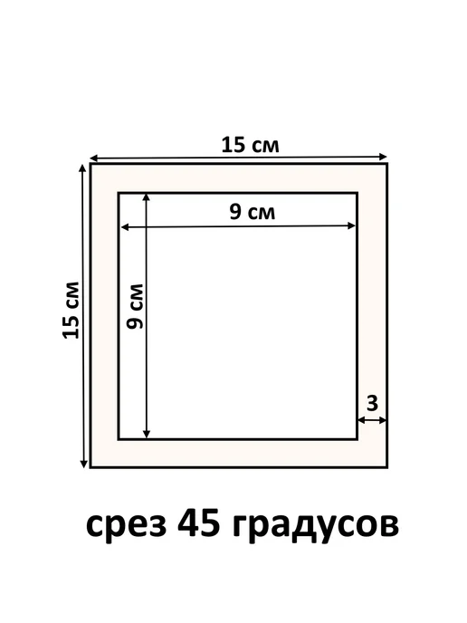 Арт Уют Паспарту для рамок 15х15 с окном 9х9 2 штуки, 15x15, фото 2