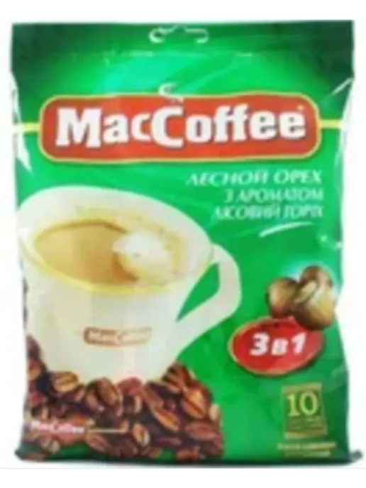 MACCOFFEE Кофе растворимый Hazelnut 3в1 18гр*10шт 3 упак, 18 г, 10 шт, фото 2