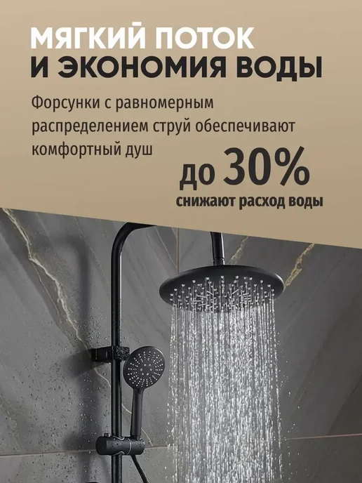 Grohe Черная трехфункциональная душевая система G924, черный, фото 2