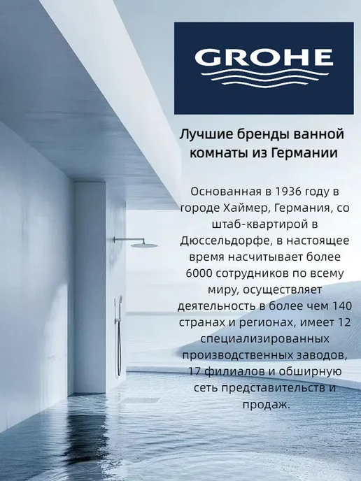 Grohe Черная трехфункциональная душевая система G924, черный, фото 5