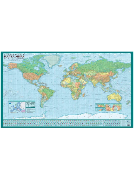 Карта мира, Политическая, 90х60, 1 45 000 000, 90x60