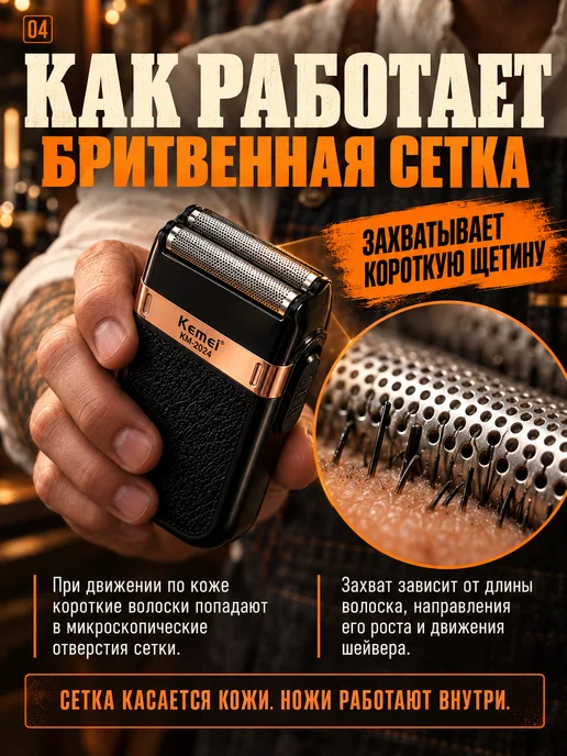 Dig All Шейвер для бритья мужской профессиональный, черный, фото 4
