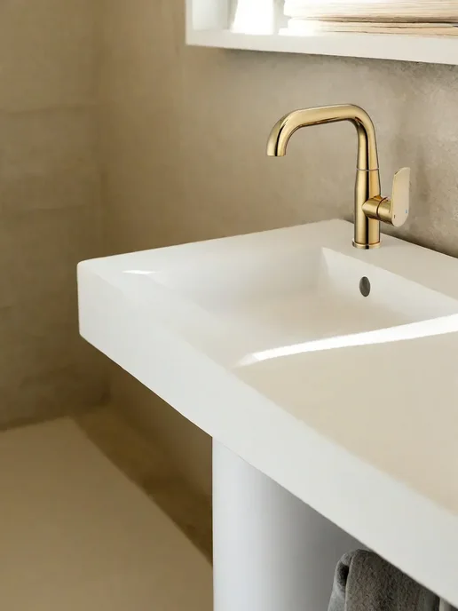 Grohe Смеситель в ванную для раковины с изливом однорычажный G538, желтый, фото 6
