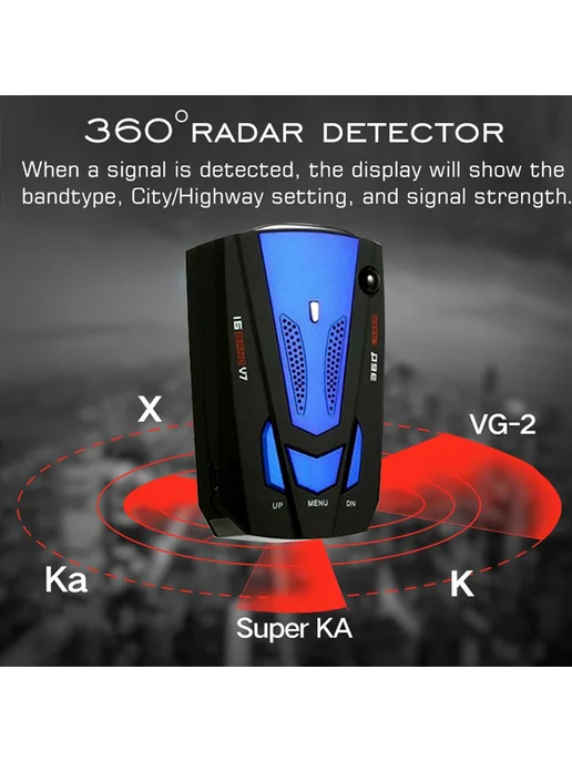 Радар-детектор V7 дальность 300-1000 м, вариант, фото 8