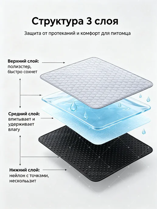 Многофункциональный многоразовый водонепроницаемый противоск…, белый, фото 3