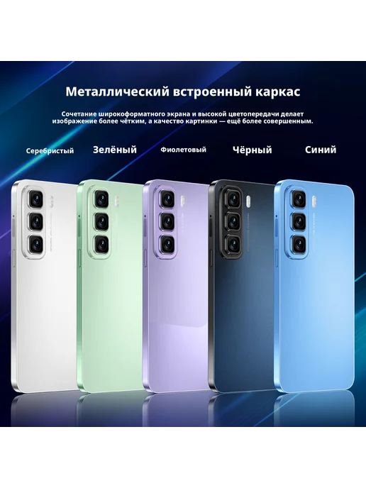 Смартфон 无品牌 Hot 50 Pro 1/1024 ГБ, синий, фото 5