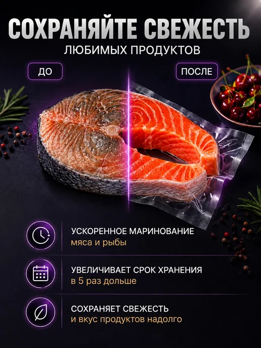 LIHTRON Вакууматор для продуктов с резаком и запайкой, черный, фото 4
