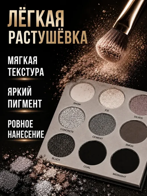 иакк14 Тени для век палетка для лица блестящие, вариант, фото 3