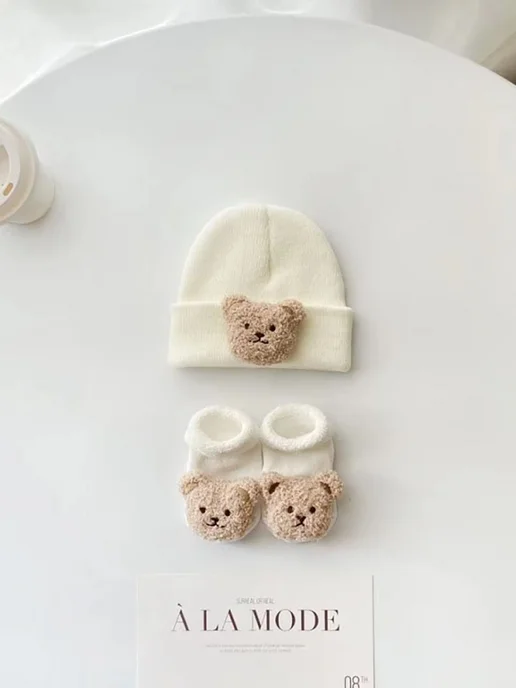 Чепчик новорожденного, 2 шт, хлопок+политекс, 2 шт, фото 2