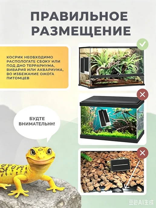 Греющий коврик для террариума 7 Вт 15×28 см, 15x28 см, 7 Вт, фото 6