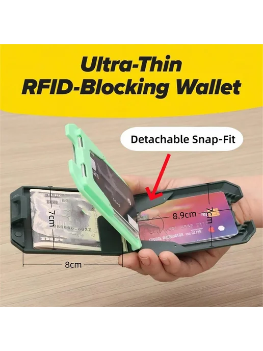 Кошелёк с RFID-экранированием, мужской, со съёмным кошельком…, вариант, фото 6