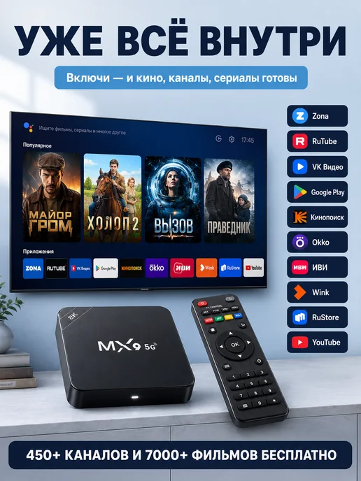 Смарт приставка для телевизора, черный, фото 2