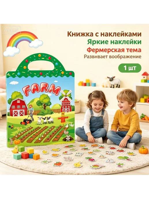 Многоразовые наклейки, детская книжка с наклейками, 1 книга, вариант