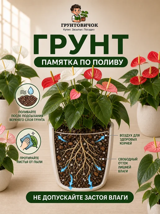 Грунтовичок Грунт для антуриума, 3л, 3 л, фото 4
