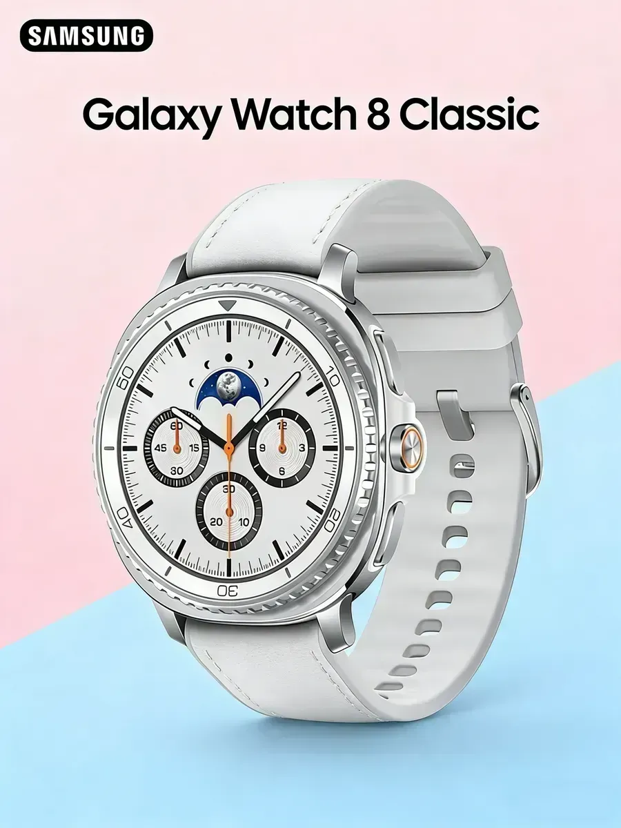 Samsung В тренде Galaxy Watch 8 Classic белые смарт часы спорт