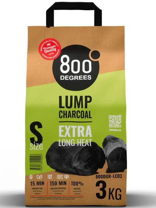 800 Degrees Уголь кусковой древесный Extra Long Heat, 3 кг, 3 кг, фото 4