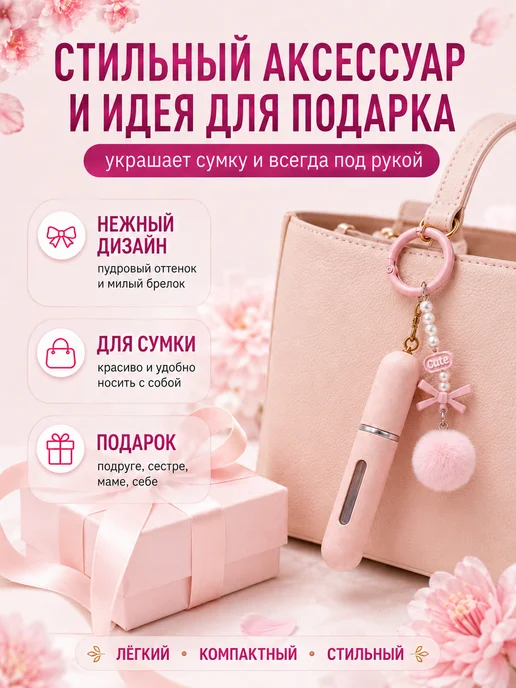 Мини флакон для духов 5 мл с подвесом на сумку, 5 мл, фото 3