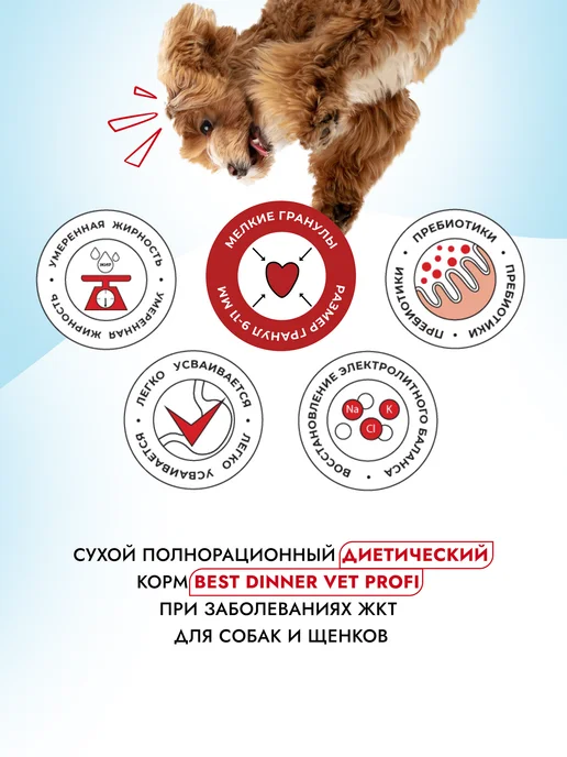 Сухой корм Best dinner Диетический Gastro для собак, 0,8 кг, фото 3