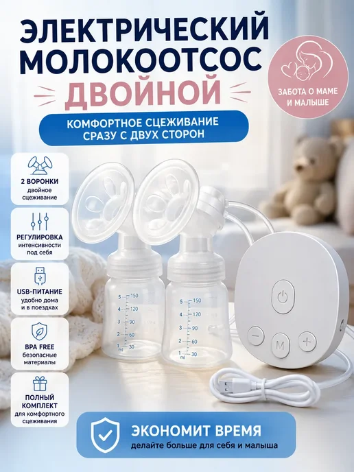 Ясный Формат Молокоотсос электрический, белый