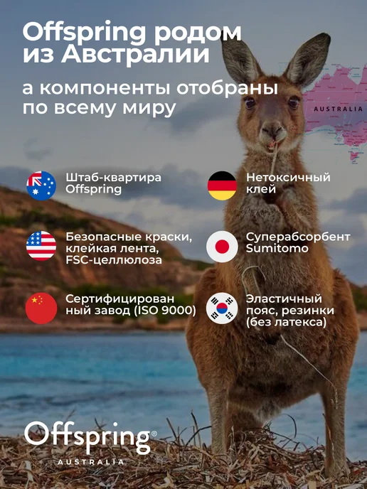 Offspring Подгузники детские Эко S 3-6 кг 48 шт цвет Первый Новый Год, 36 кг, 48 шт, фото 6