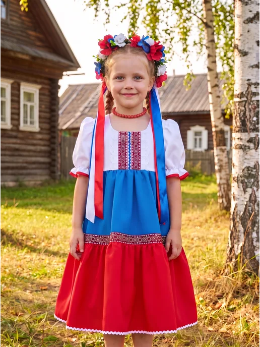 Карнавалия чудес Русский народный костюм для девочки Россия, вариант, фото 2