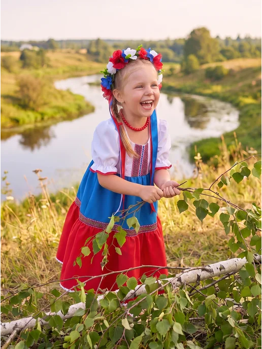 Карнавалия чудес Русский народный костюм для девочки Россия, вариант, фото 3