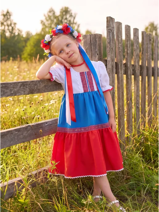 Карнавалия чудес Русский народный костюм для девочки Россия, вариант, фото 4