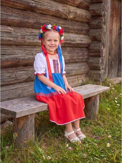 Карнавалия чудес Русский народный костюм для девочки Россия, вариант, фото 5