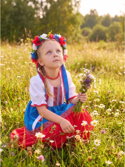 Карнавалия чудес Русский народный костюм для девочки Россия, вариант, фото 6