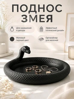 Декоративный поднос Змея для украшений и декора