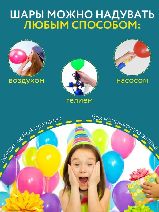 Набор воздушных латексных шаров на день рождение Мосшар, 50, вариант, фото 3