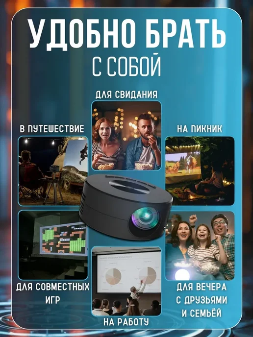 Проектор 3LCD Full HD черный черно-серый, черный, фото 7