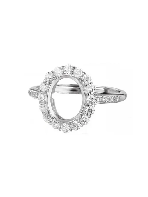 JKEIO Серебряное кольцо овальное Platina, 6X8mm, серебристый