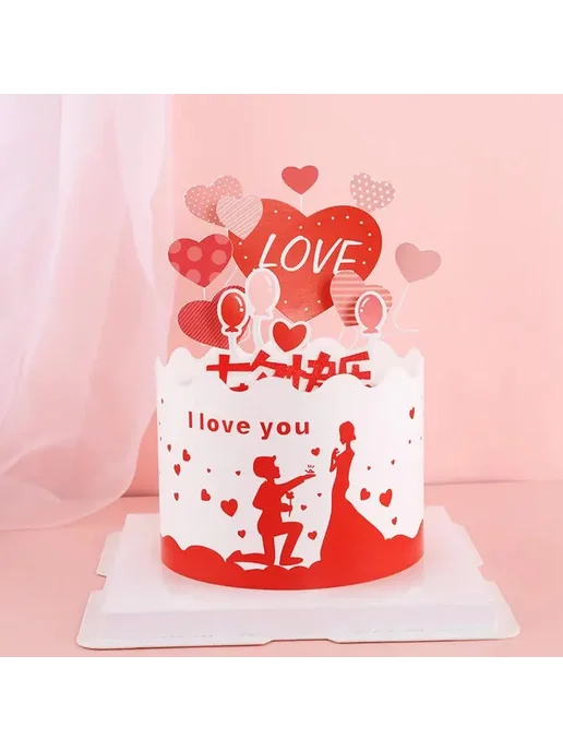Декоративные фигурки для торта Jeyomerry Розовый, love heart, розовый, фото 7